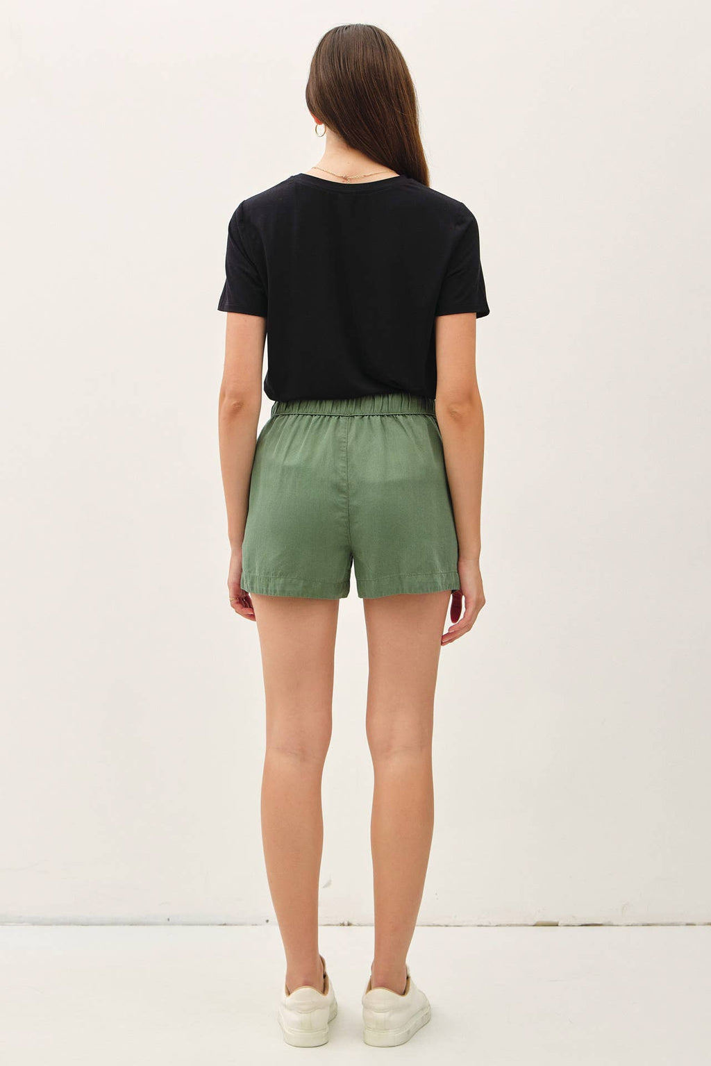 Pine High-Rise Drawstring Tencel Shorts
