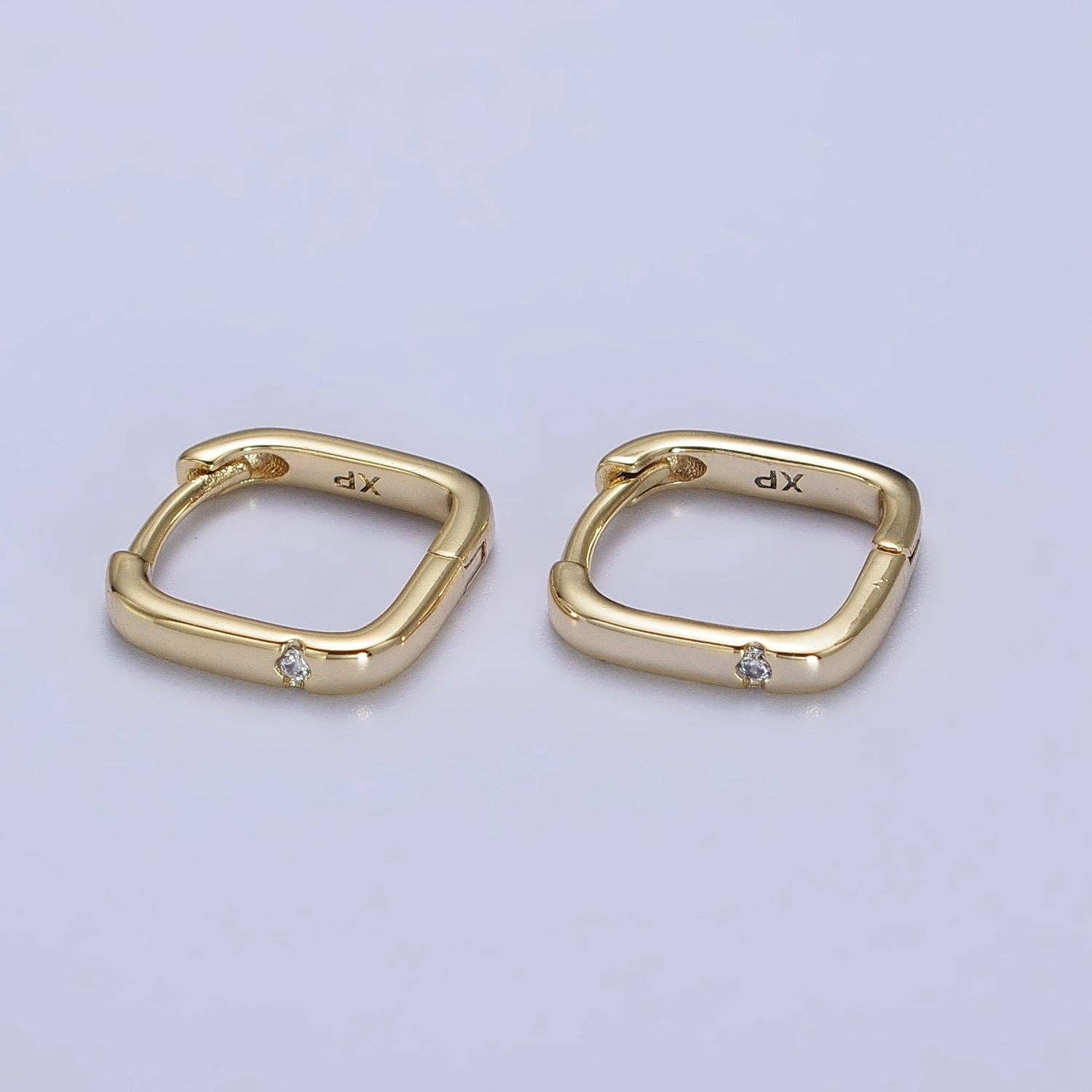 Gleaming Square - 14K Gold Filled CZ Hoop Earrings