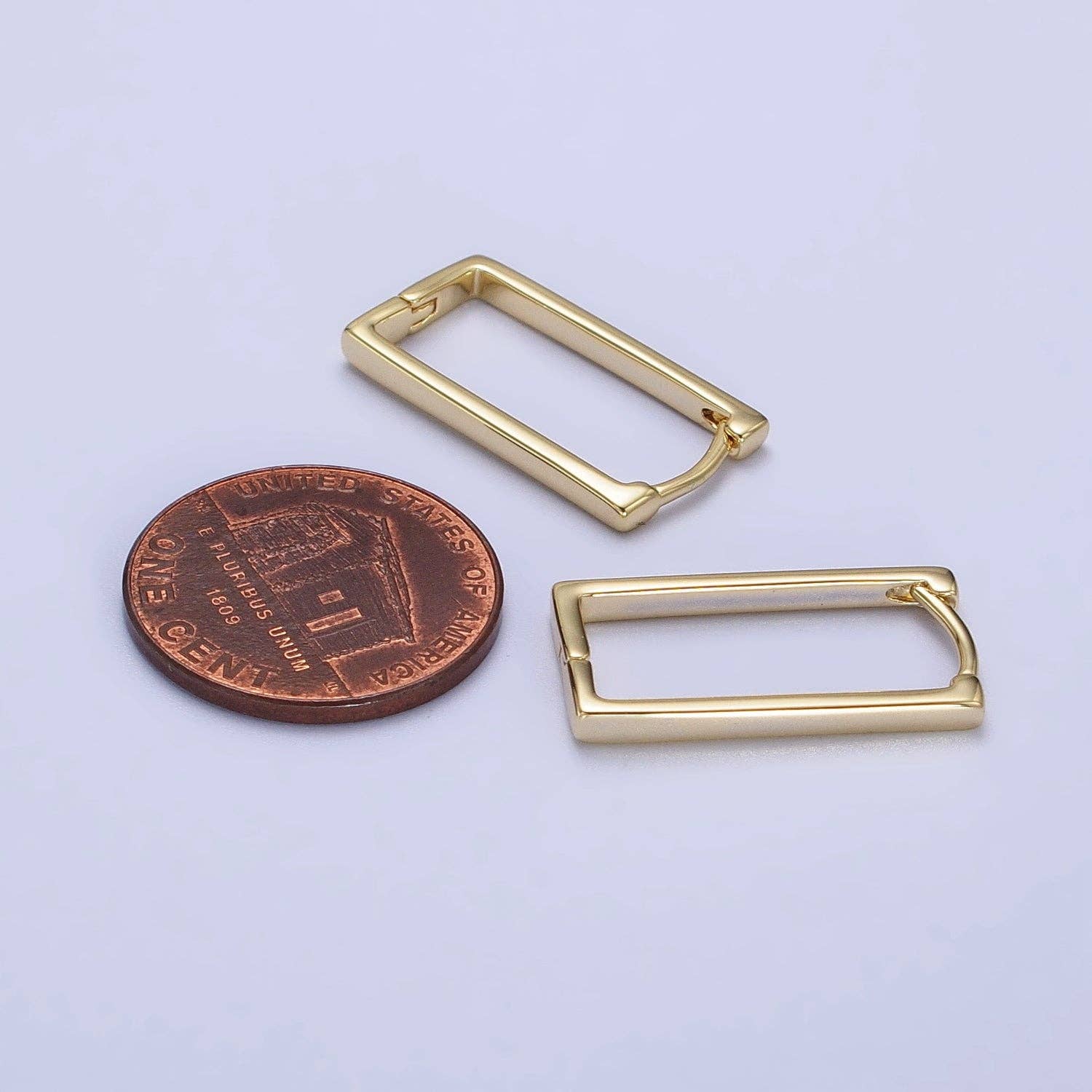 Golden Sleek U-Bar Hoops