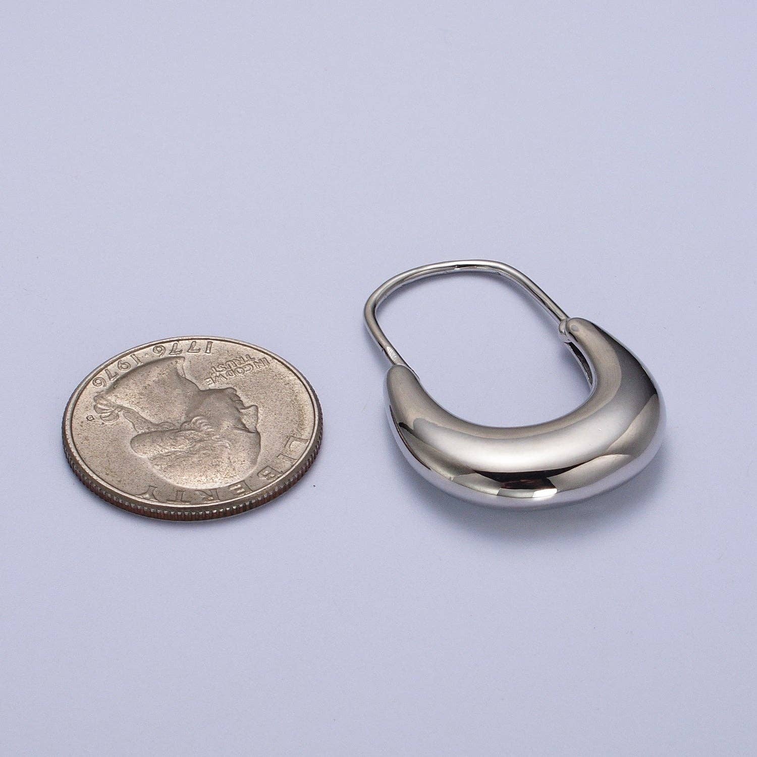 Crescent Glow - Gold Filled U Hoop Chubby Hook Earrings