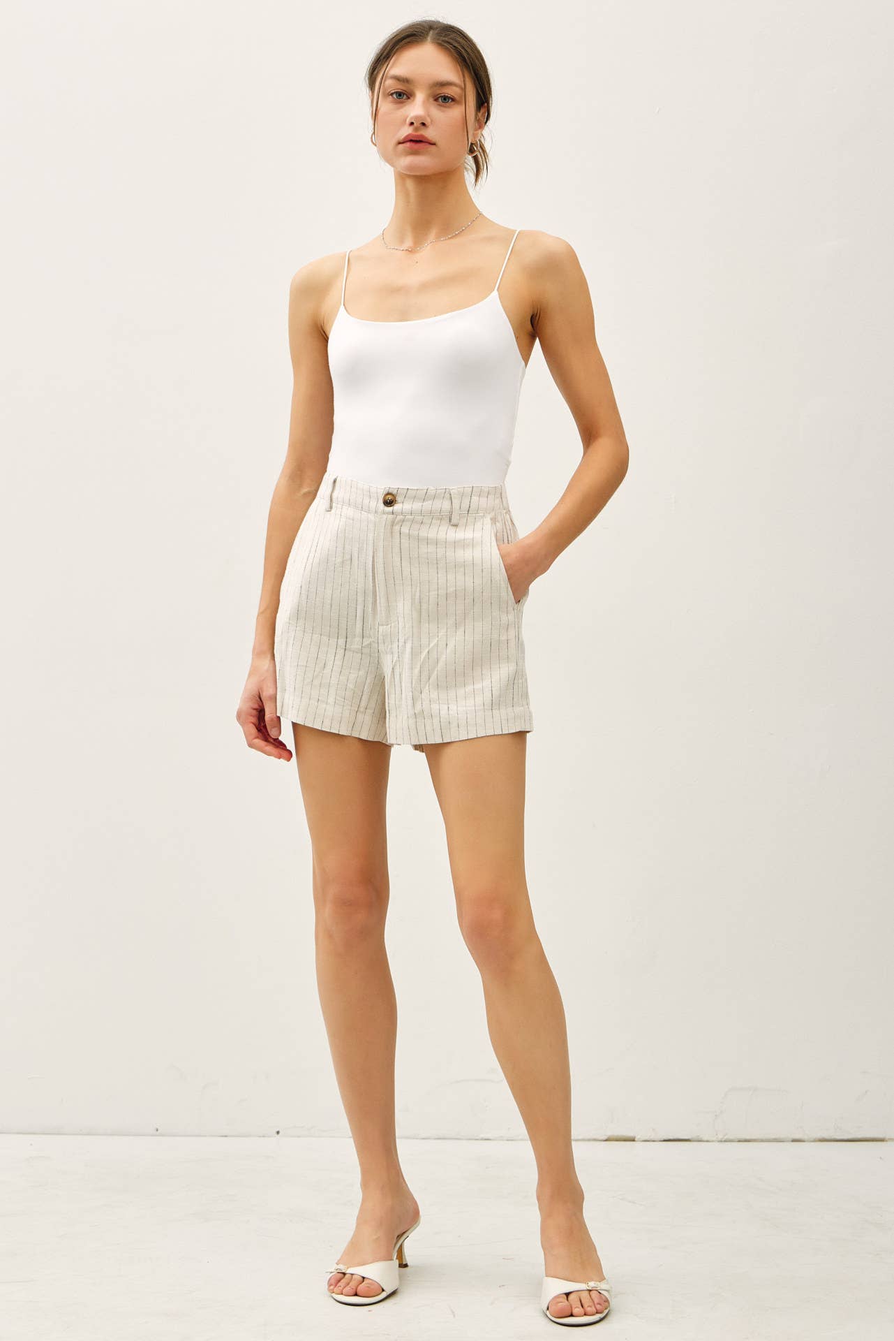 Coastal Stripe Linen Shorts
