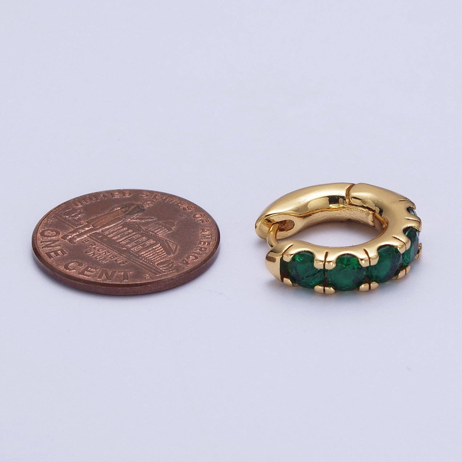 Emerald Elegance - 24K Gold Filled Emerald Green Micro Pave CZ Earrings