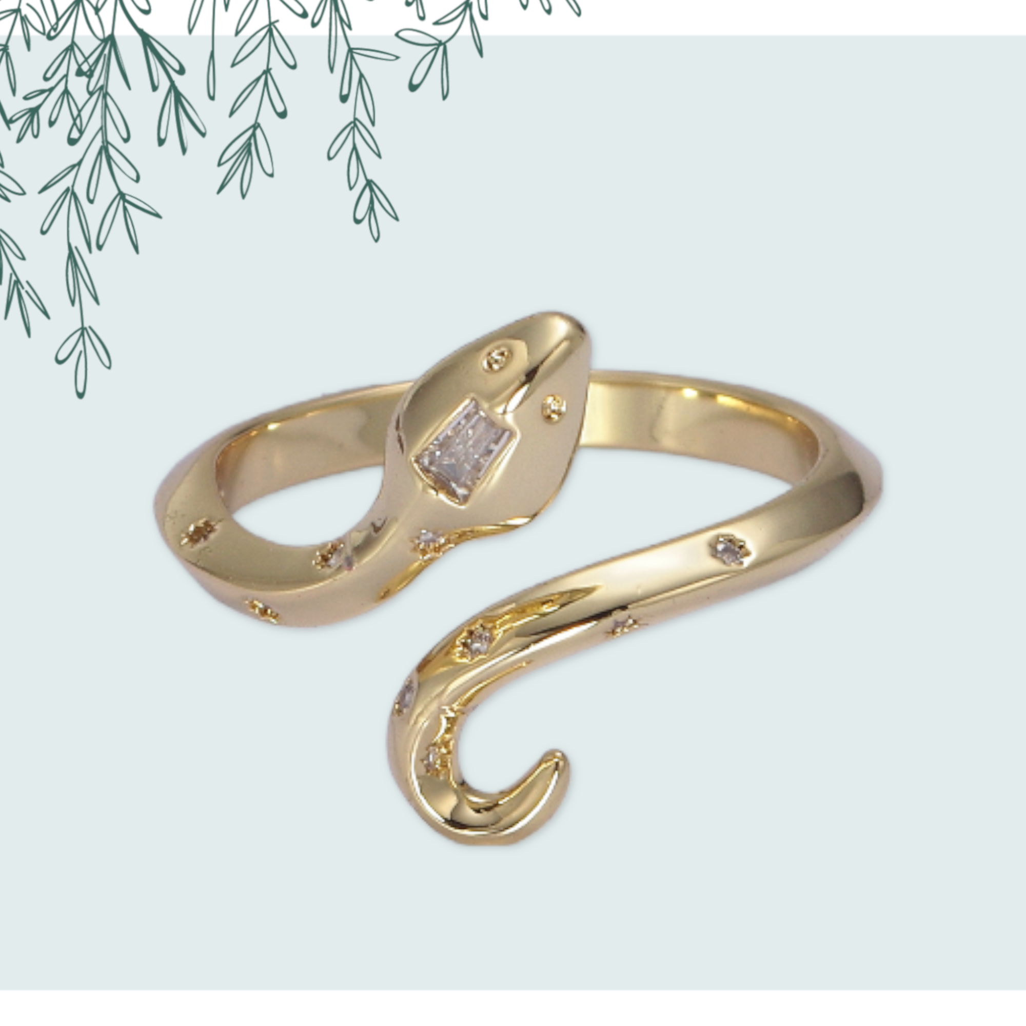 Golden Serpent Whisper Ring