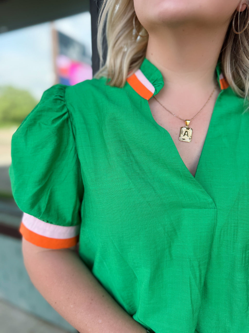 Vivid Charm V-Neck Blouse