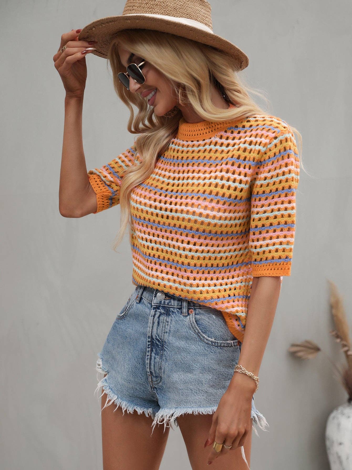 Sunset Breeze Knit Blouse