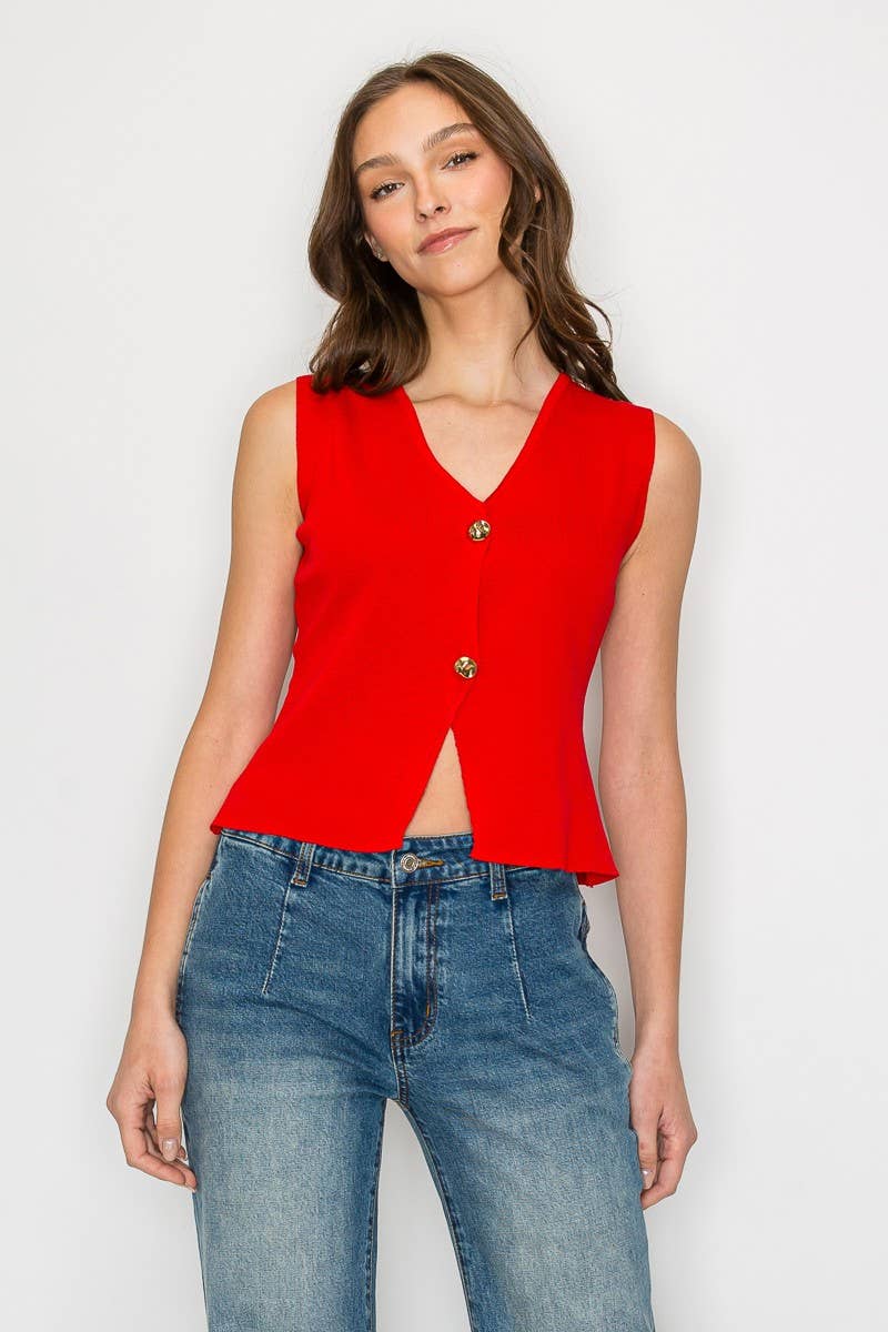 Denise Fiery Red Sweater