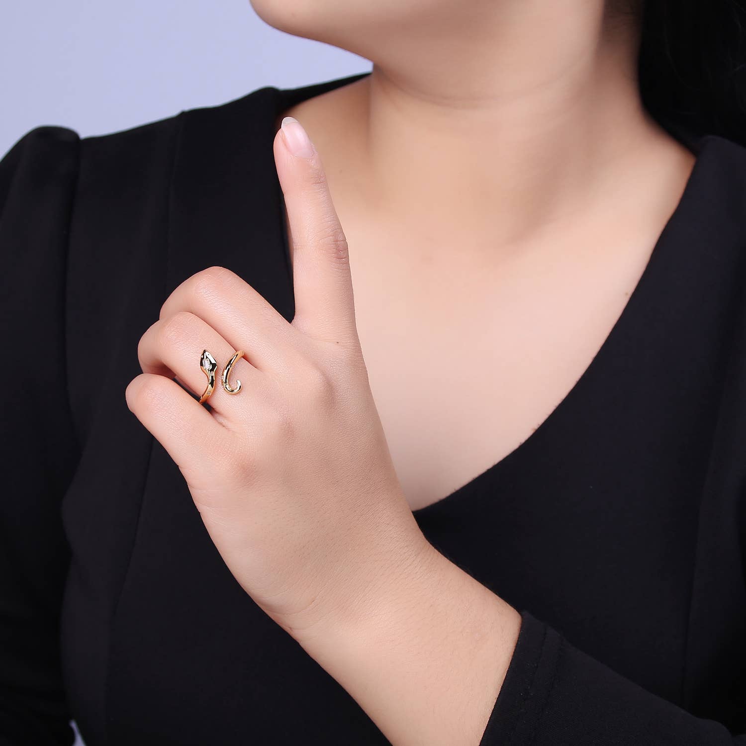 Golden Serpent Whisper Ring