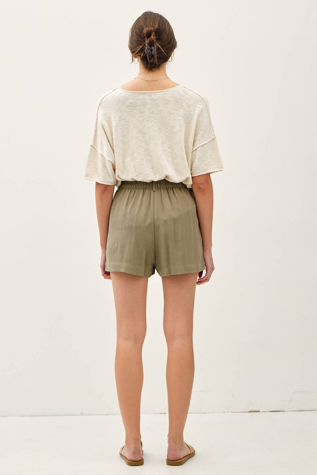 Spruce Linen Button Shorts
