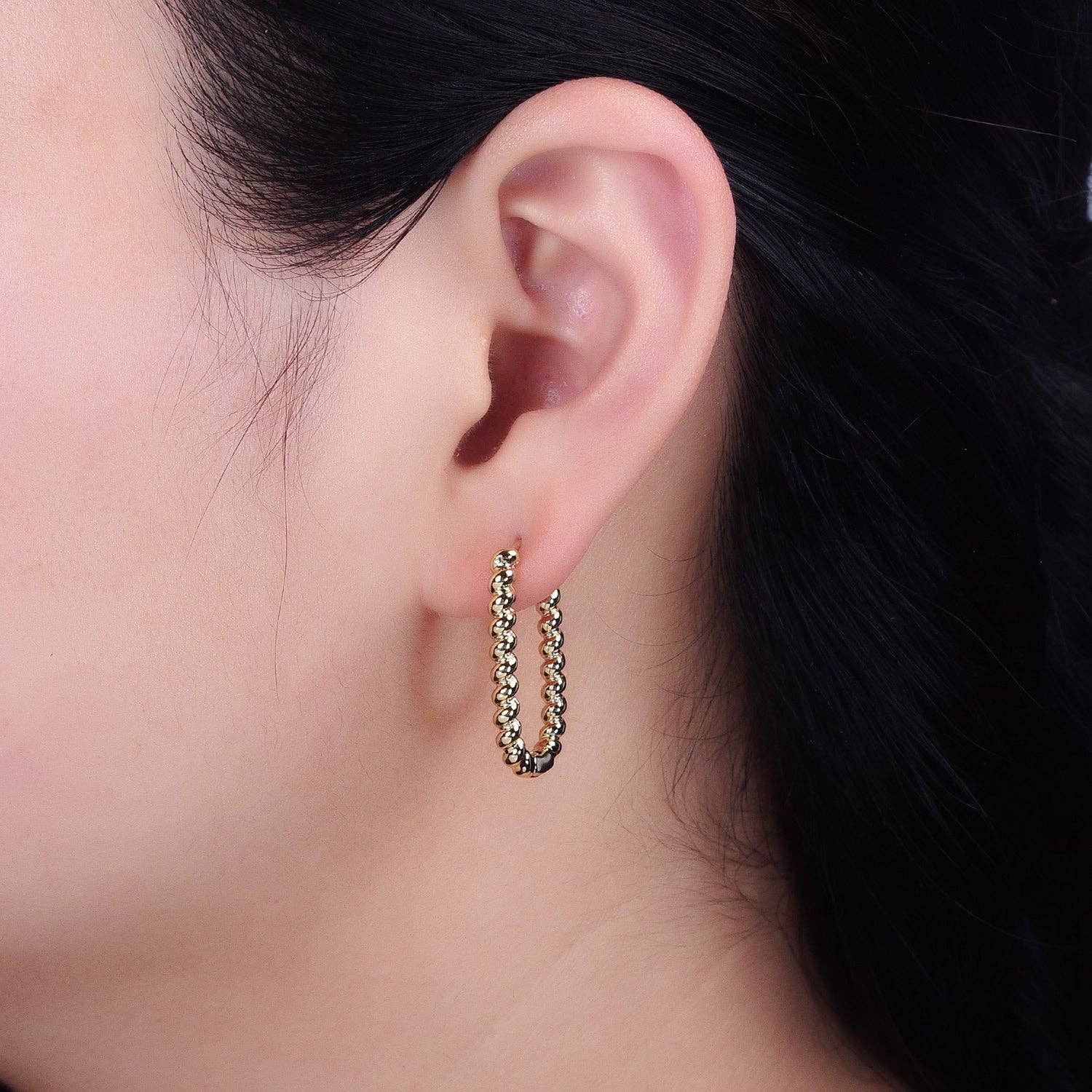 Golden Croissant Twist Hoops
