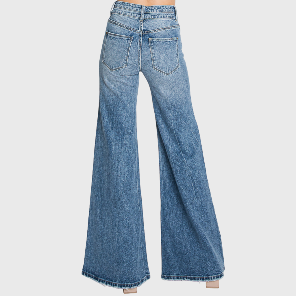 Vintage Luxe High-Waisted Wide-Leg Jeans