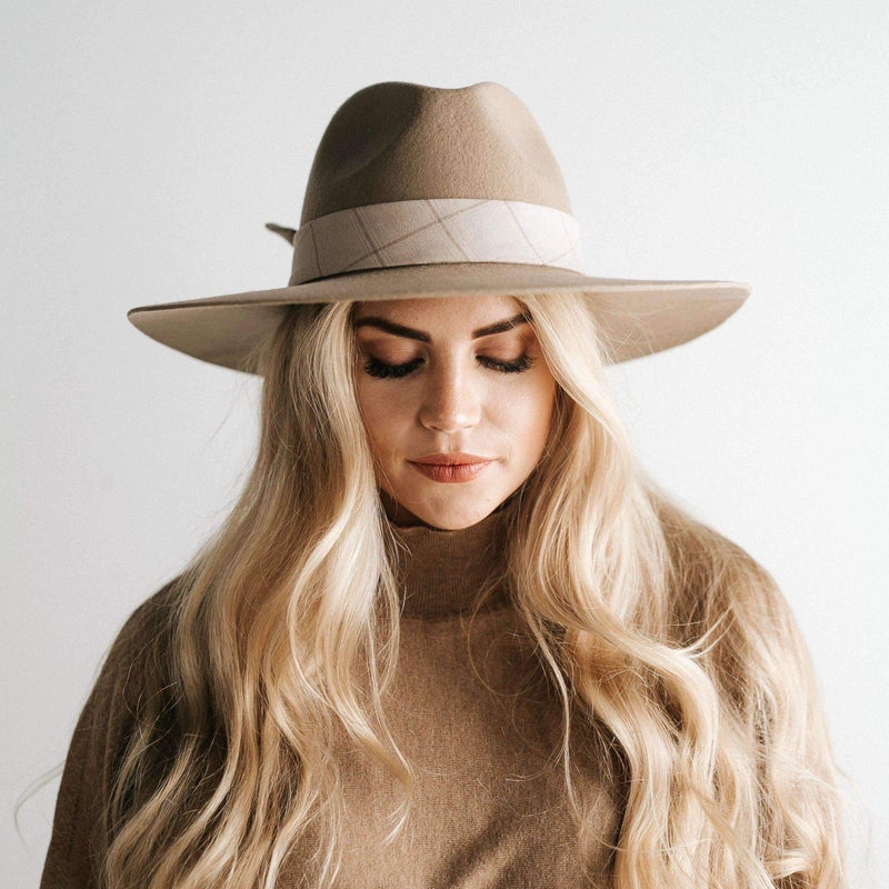 GIGI PIP | Tan Fabric Band + Windowpane Plaid